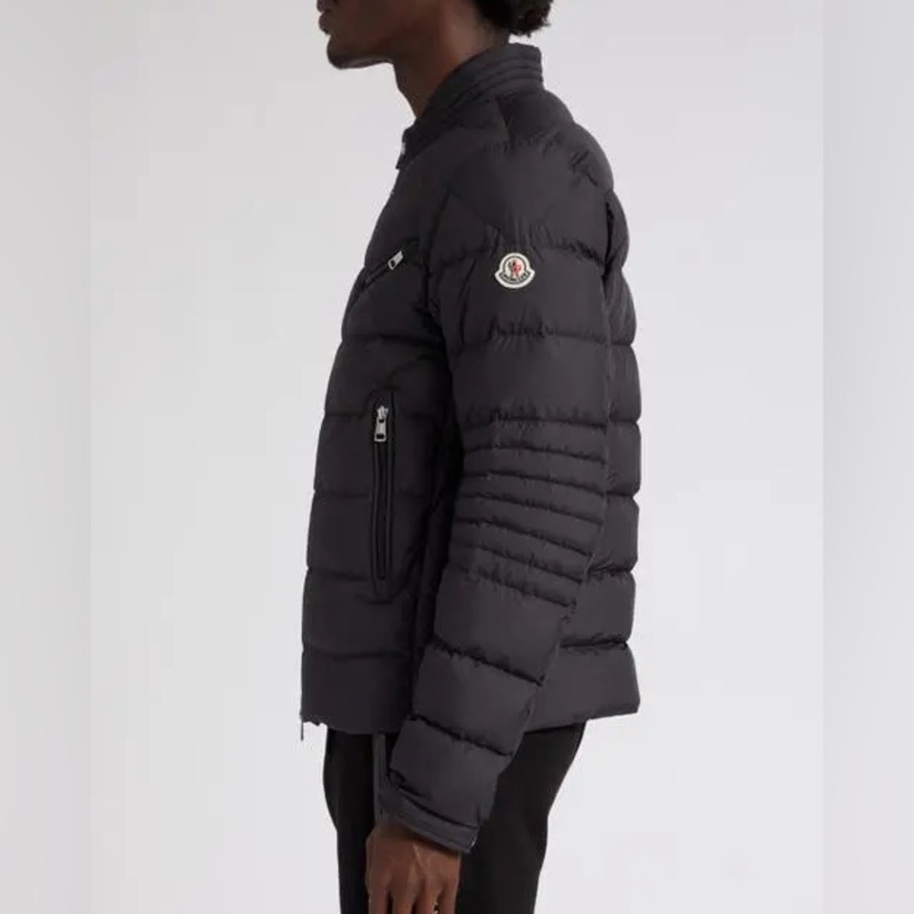 Men’s Moncler Black Matte Biker Puffer Jacket M sz 3 - Picture 4 of 16